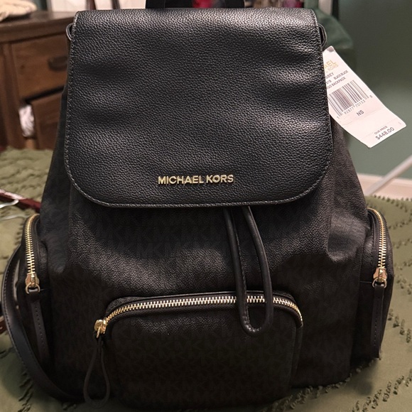 Michael Kors Elegant ABBEY Black Backpack - Picture 1 of 3